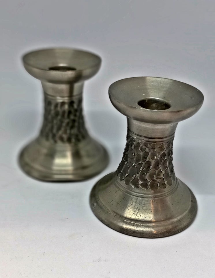 Tin lysestager 2 stk ens Pewter