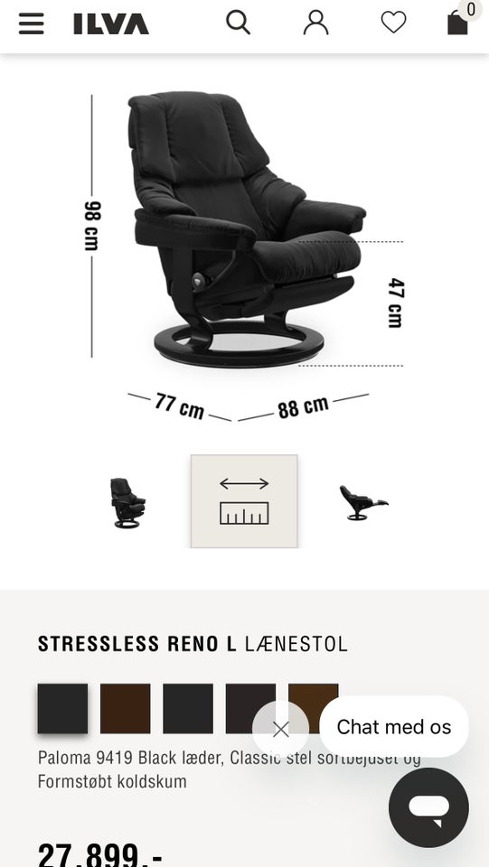 Læderlænestol, læder, Stressless