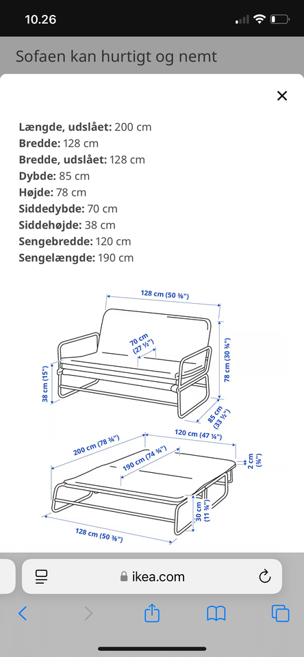 Sovesofa, Ikea HAMMARN