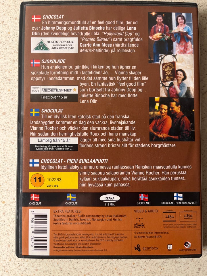 Chocolat, DVD, drama