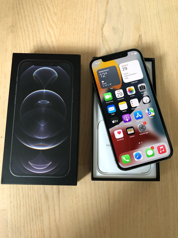 iPhone 12 Pro, 256 GB, sort