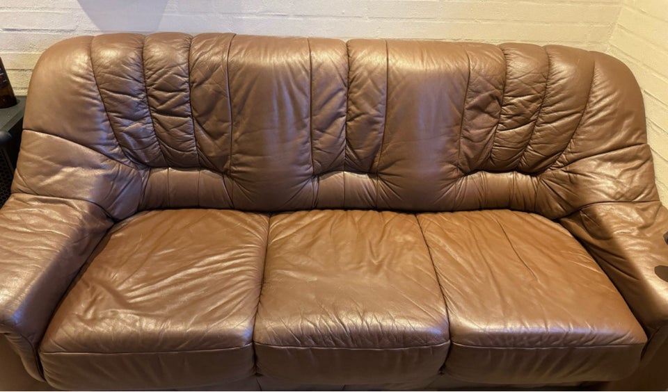 Sofa, læder, 3 pers.