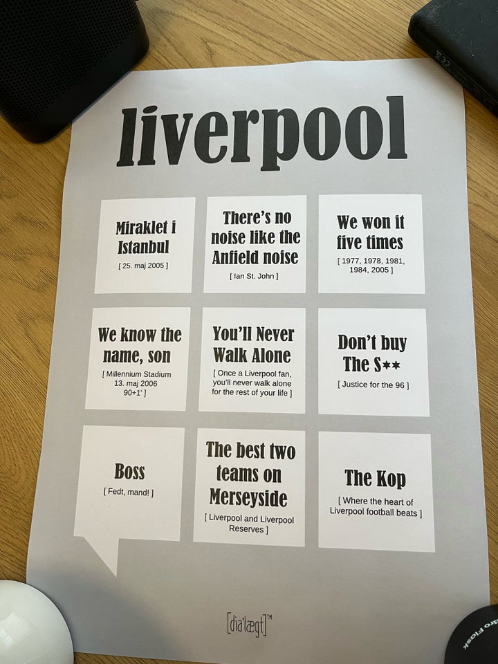 Liverpool citatplakat, Dia’lægt,