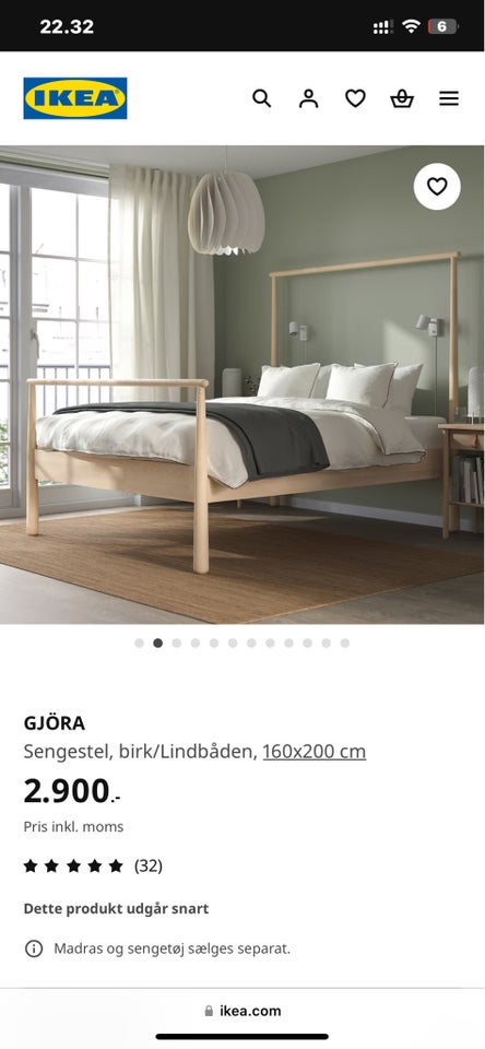 Sengeramme, Ikea , b: 140 l: 200