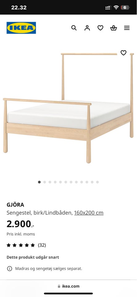 Sengeramme, Ikea , b: 140 l: 200