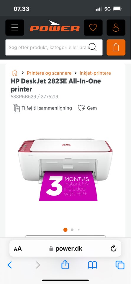 Blækprinter m farve HP DeskJet