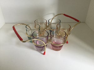 Glas Kurv med glas  Retro / vintage