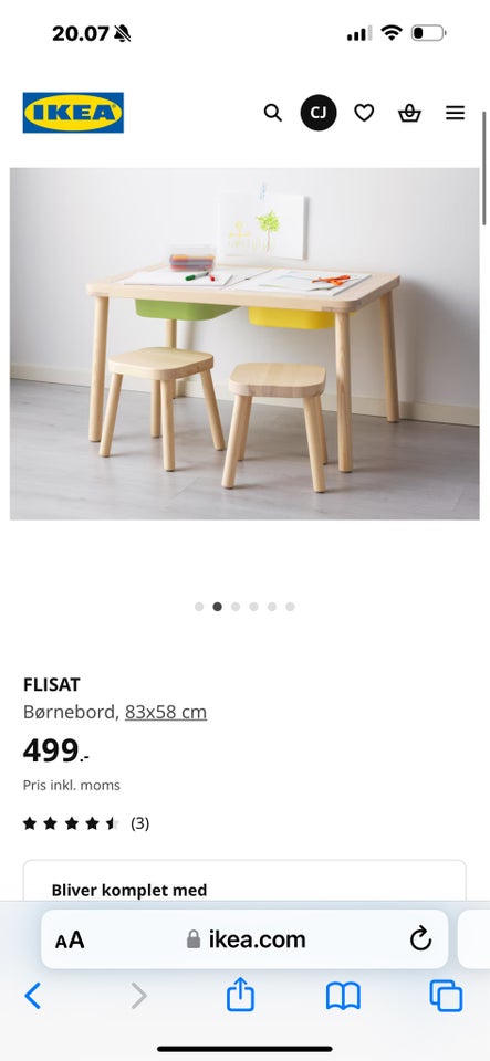 Bord/stolesæt Flisat Ikea