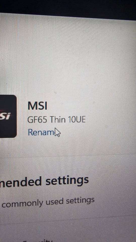 MSI GF65 THIN 10UE, Intel core i5