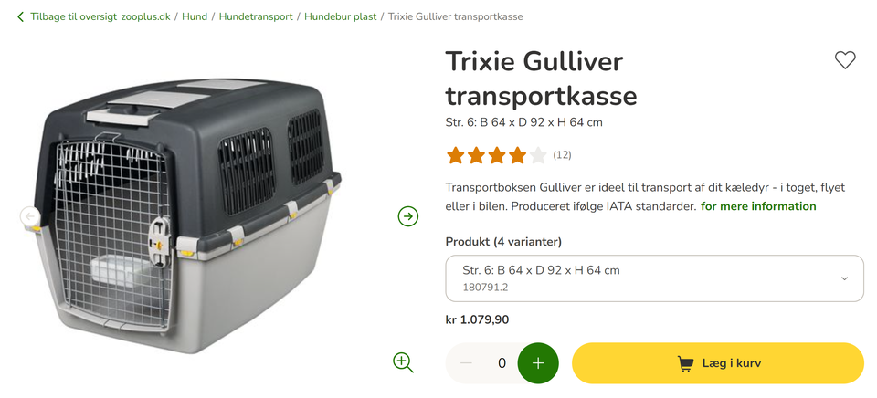 Transportkasse til hund