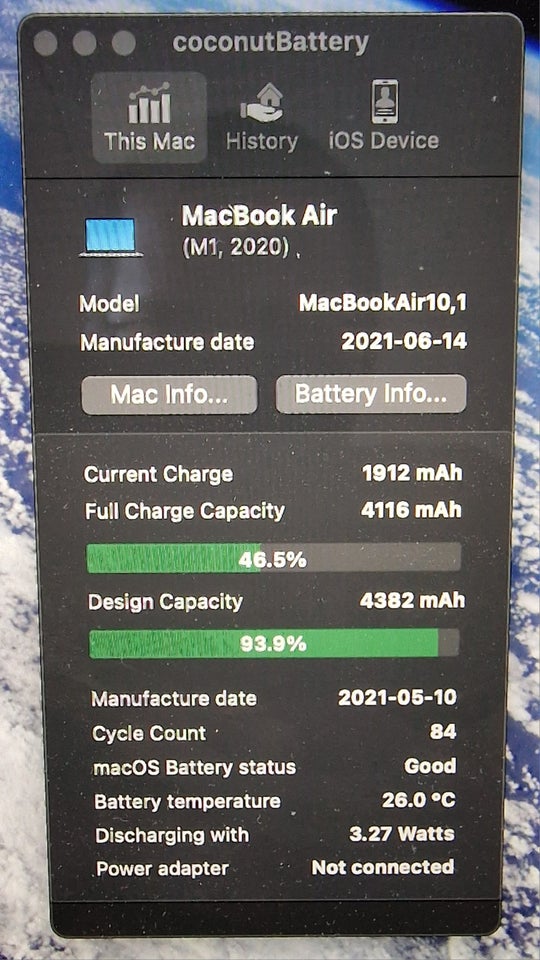 MacBook Air, M1 / A2337, 16 GB ram