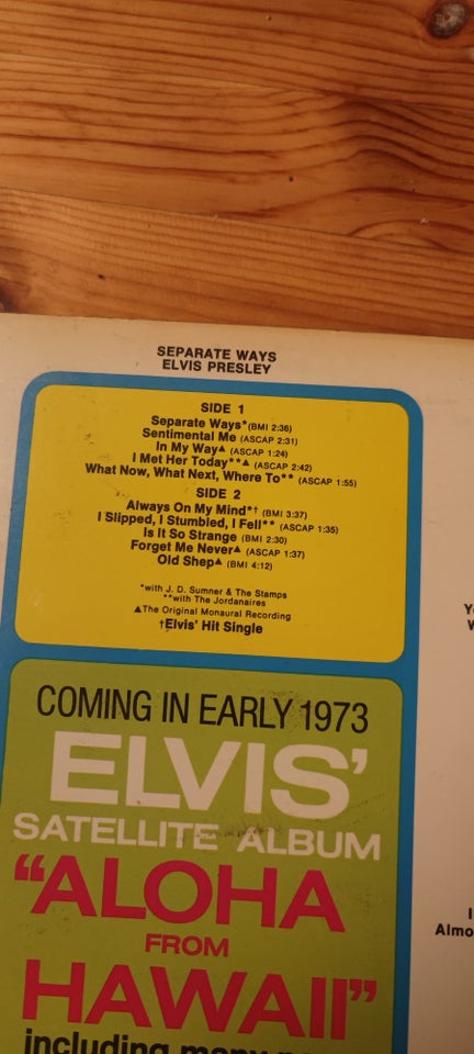 LP, Elvis , Separate ways