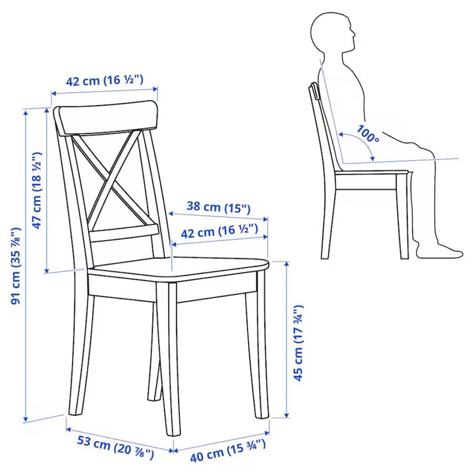 Spisebord m/stole Træ Ikea