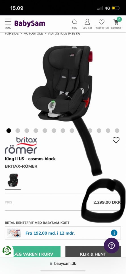 Autostol, op til 18 kg , Britax Römer