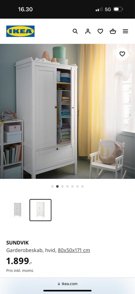 Garderobeskab Ikea b: 80 d: 50 h: