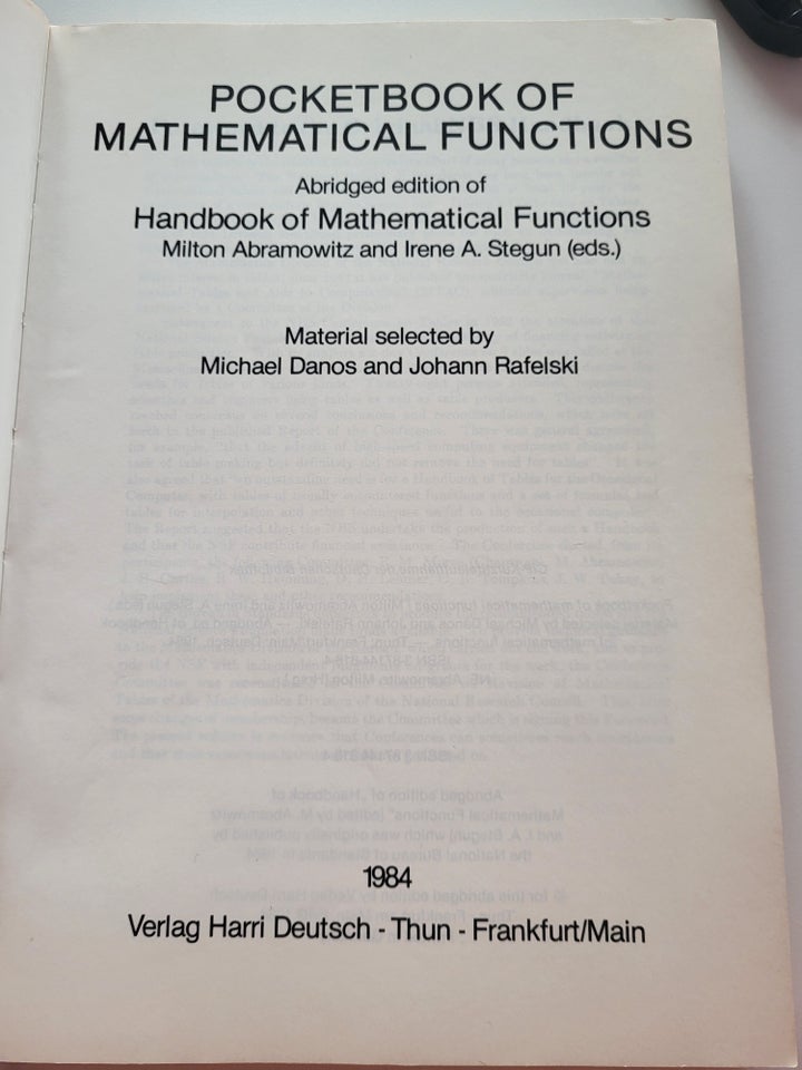 Pocketbook of mathematical