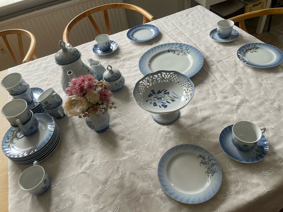 Porcelæn Kaffestel blå blomster 