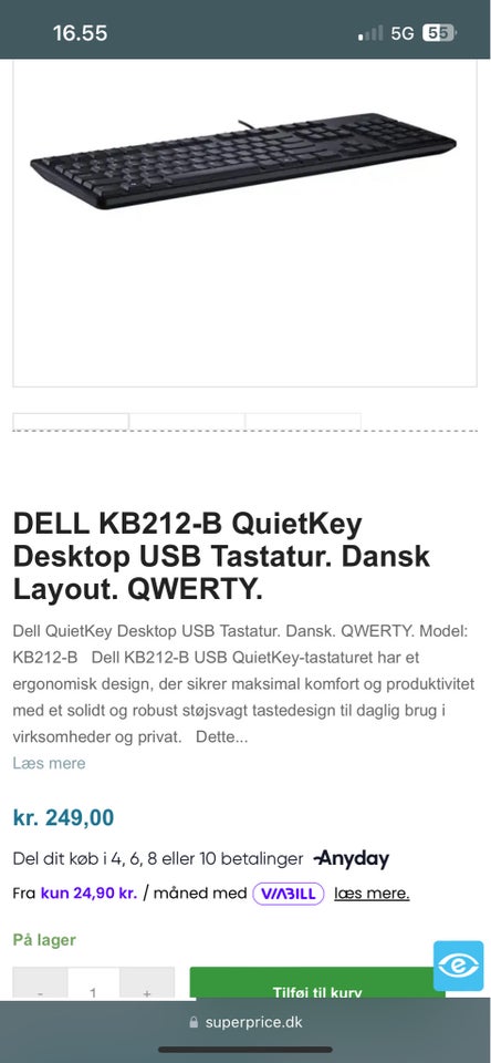 Tastatur Dell KB212-B