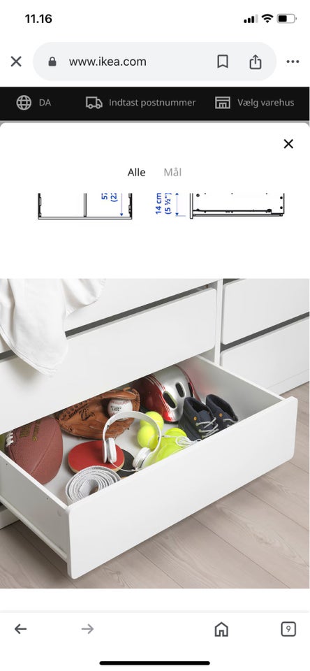 Enkeltseng, Ikea, b: 90 l: 200 h: 71