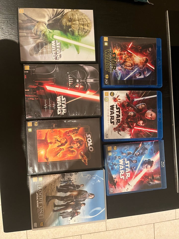 Star wars film 1-9 + spin ogs,