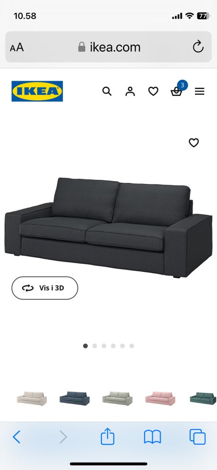 Sofa stof 2 pers