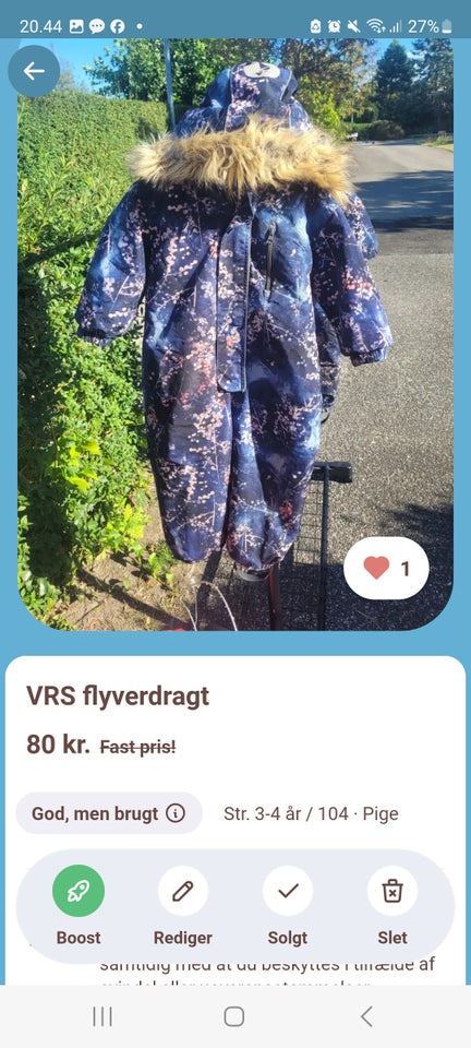 Flyverdragt, Flyverdragt , VRS