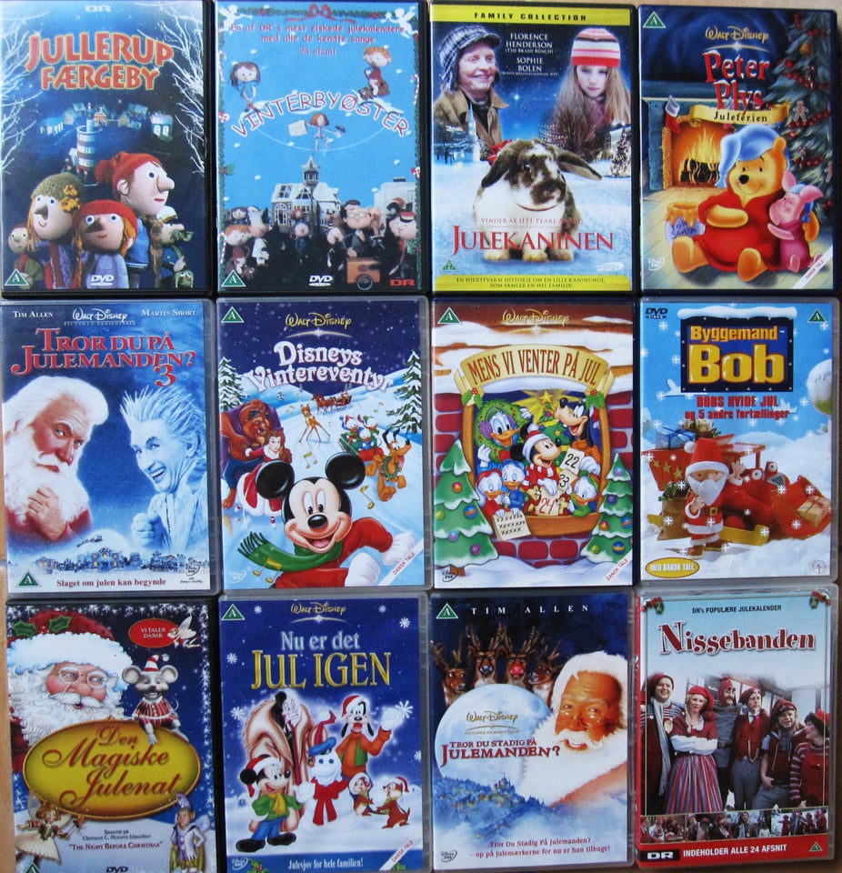 Julefilm på dvd - 12 stk, DVD,