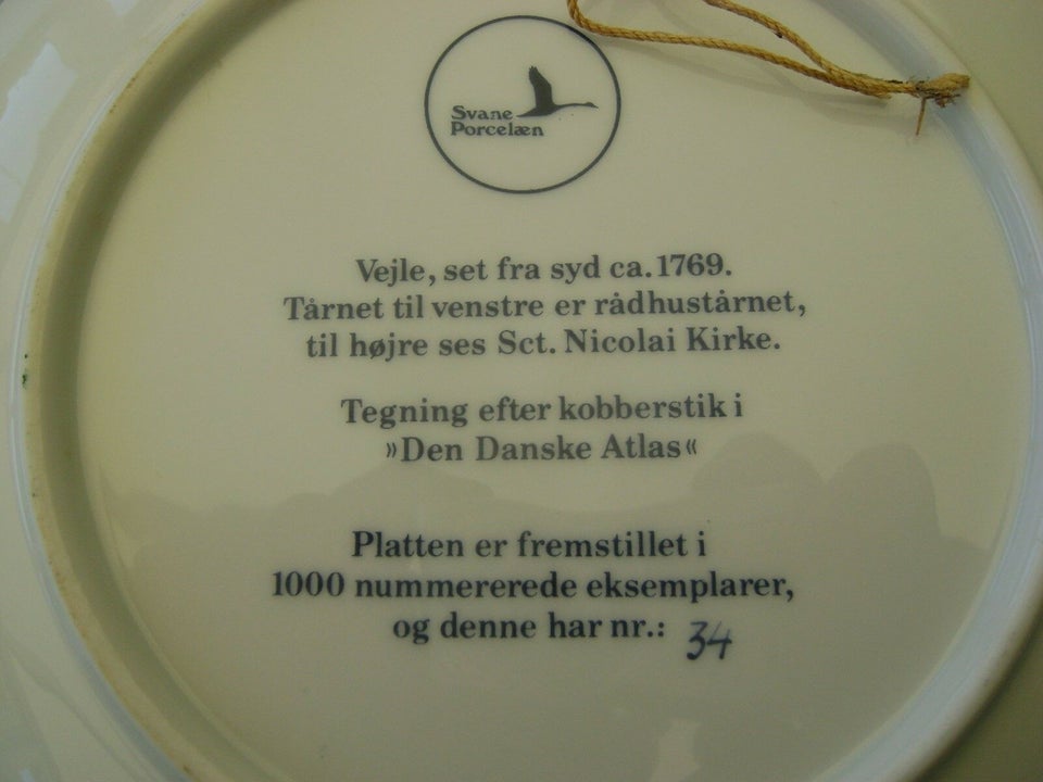 Vejle platte Svane Porcelæn