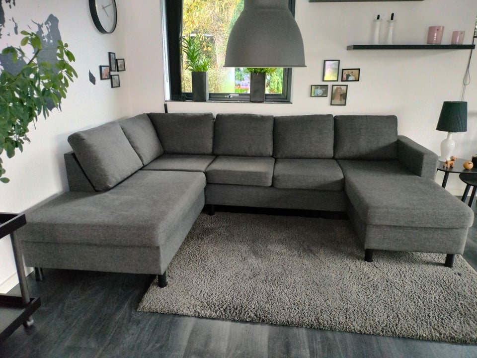 U-sofa, stof, 5 pers.