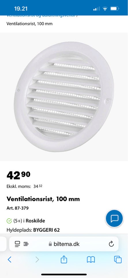 Ventilationsrist / ventilator