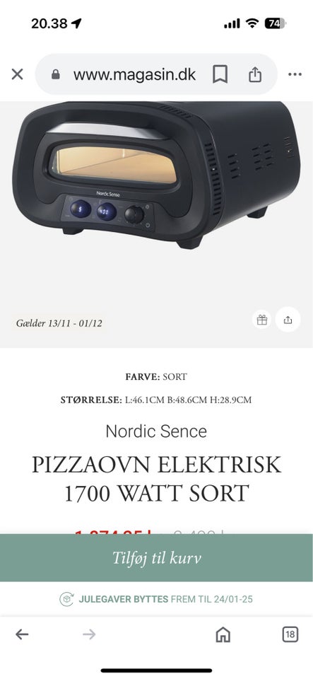 Pizza ovn elektrisk , Nordic Sence