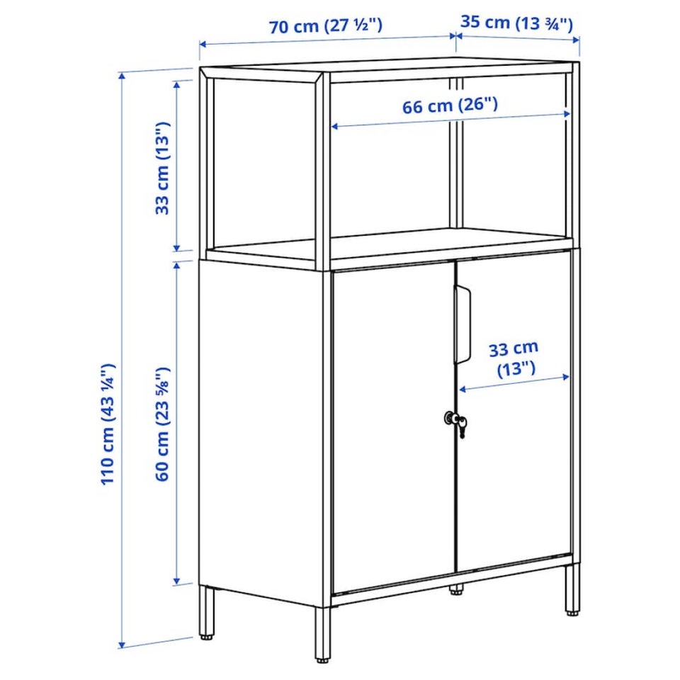 Stålskab, IKEA Trotten, b: 66 d: 35