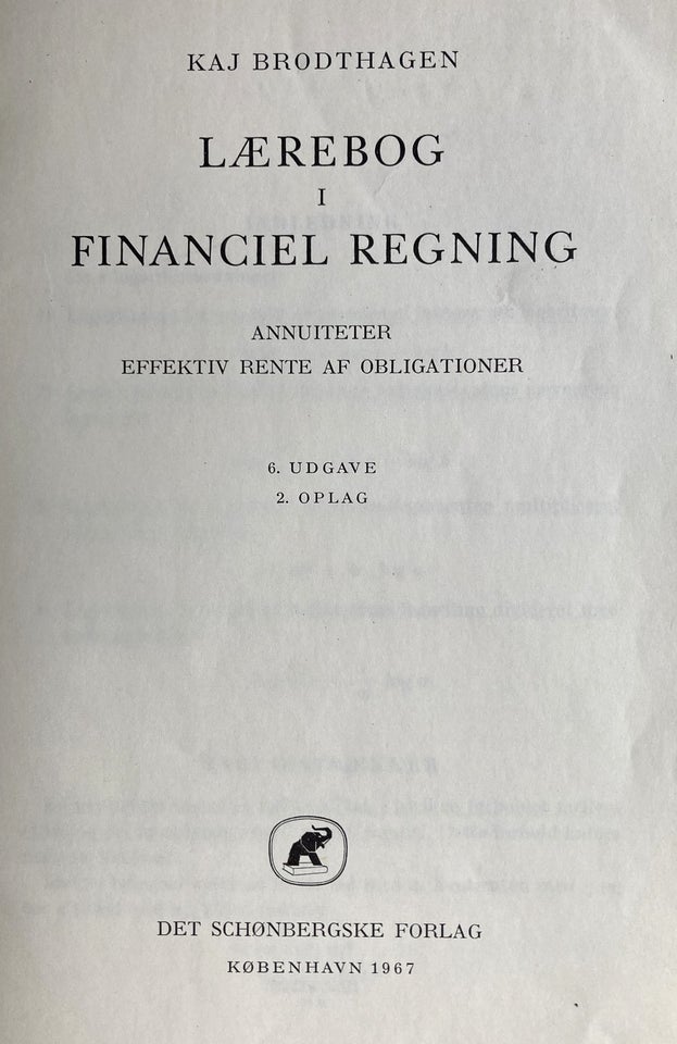 Lærebog i Financiel Regning emne: