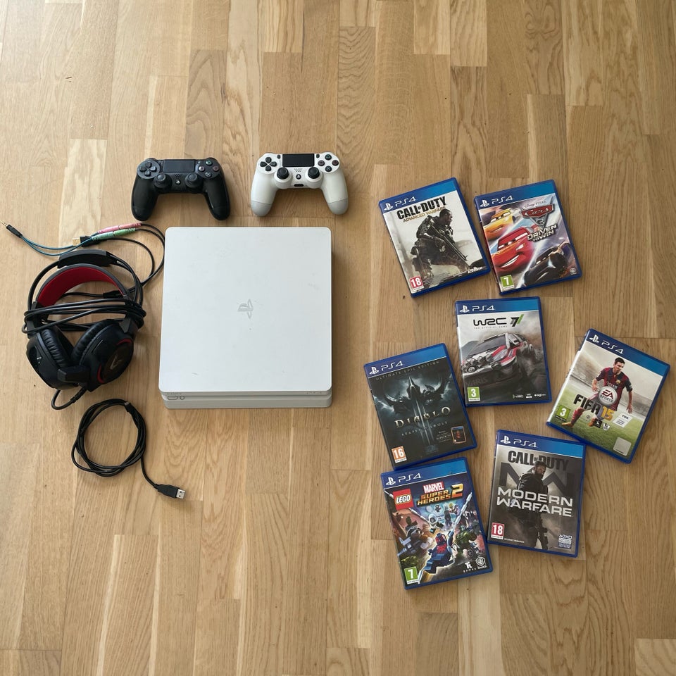 Playstation 4 slim, spillekonsol,