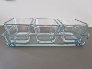 Glas Glasfad med 3 glasskåle IKEA