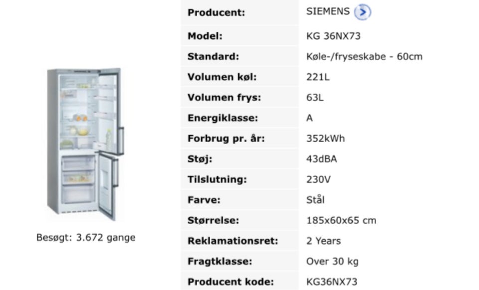 Køle/fryseskab