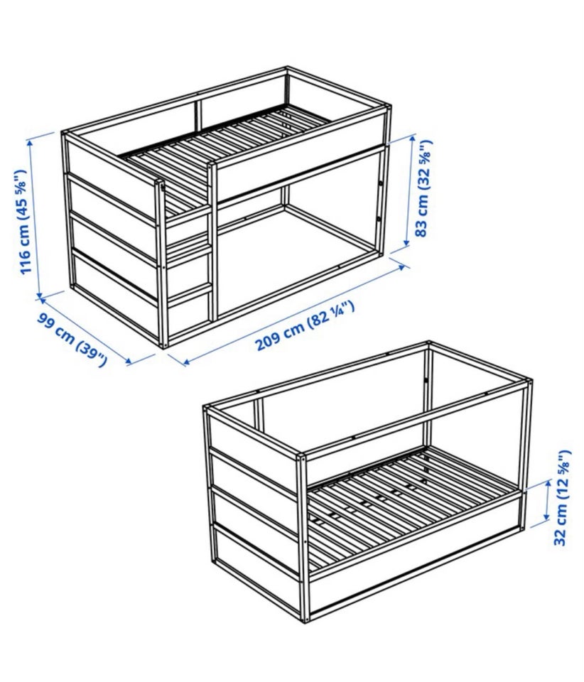 Halvhøj seng, Halvhøj Kura IKEA