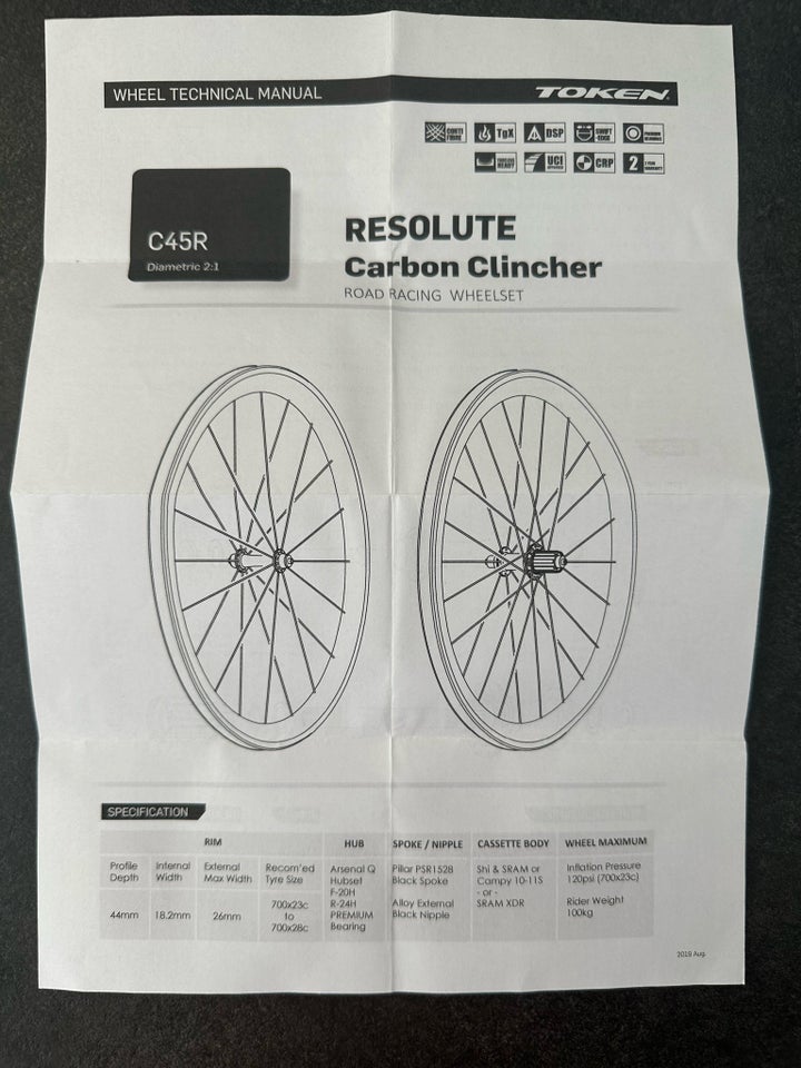 Hjul Carbon hjulsæt - Token C45R