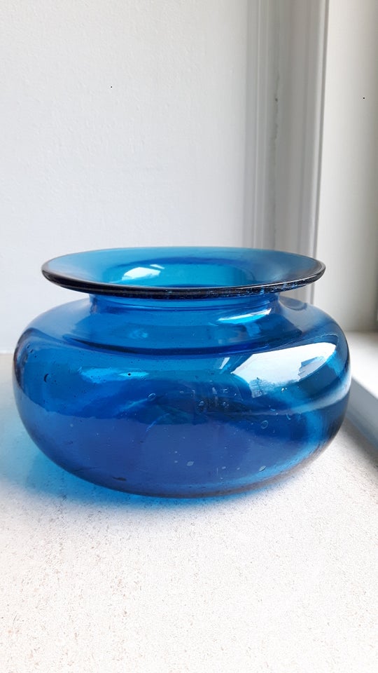 Glas Skål Vase Boblevaser BLUE