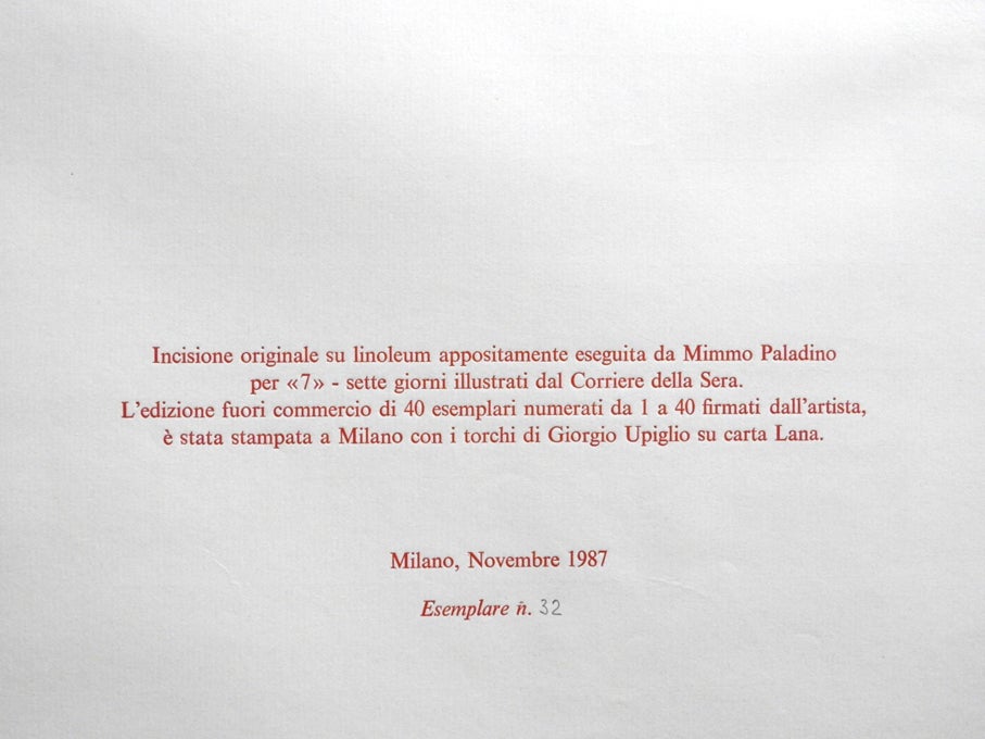 Linoliumssnit Mimmo Paladino