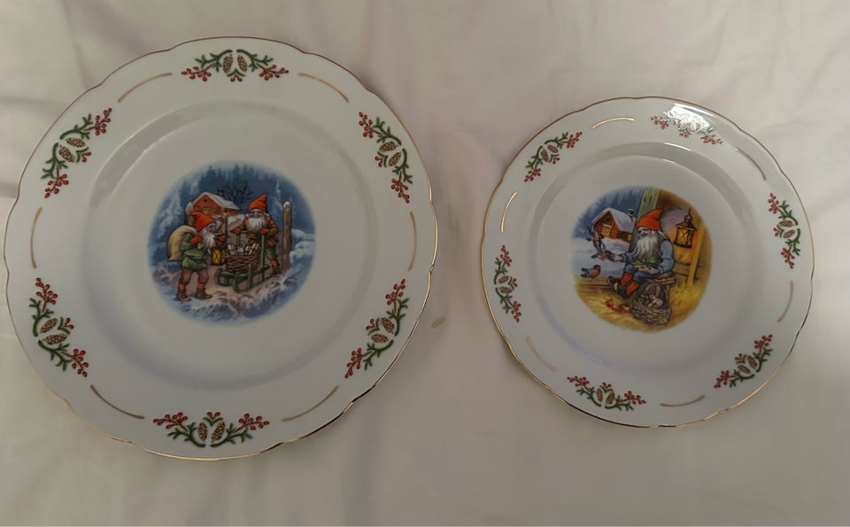 Porcelæn, 2 jule tallerkener,