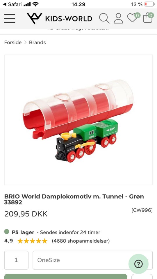 BRIO tog m. tunnel