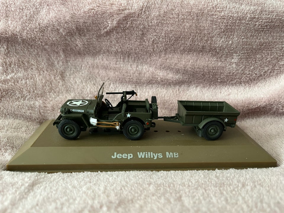 Modelbil, Willys Jeep, skala 14 cm.