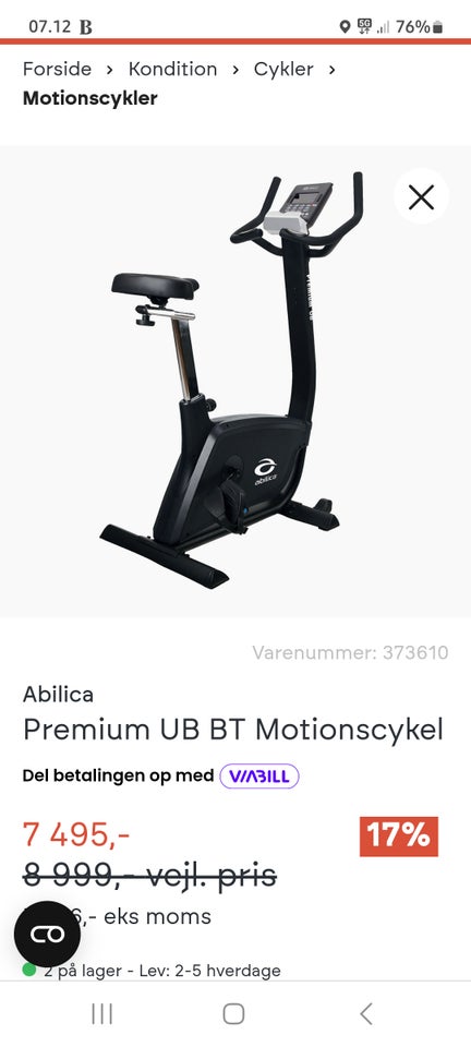 Motionscykel Abilica UB BT