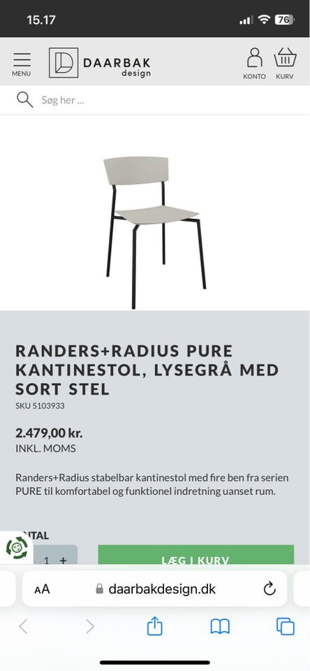 Spisebordsstol Randers-Radium