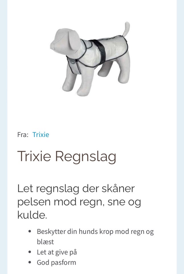 Hundebeklædning, Regnjakke