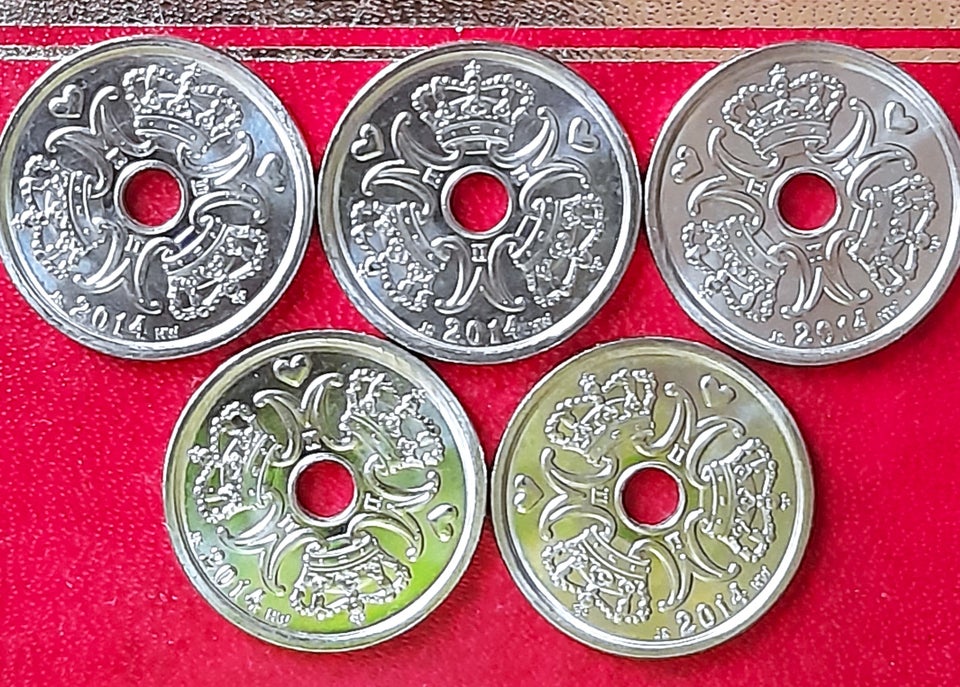 Danmark, mønter, 5 x 1.00DKK