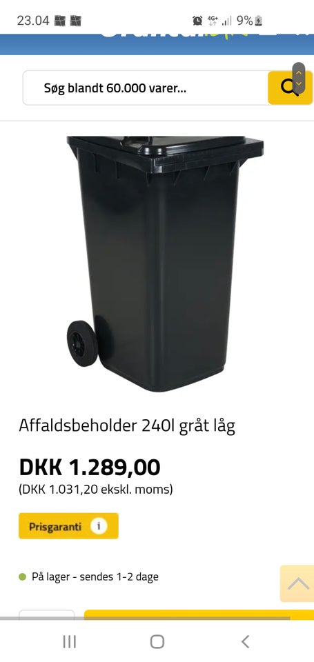 Skraldespanden 240l