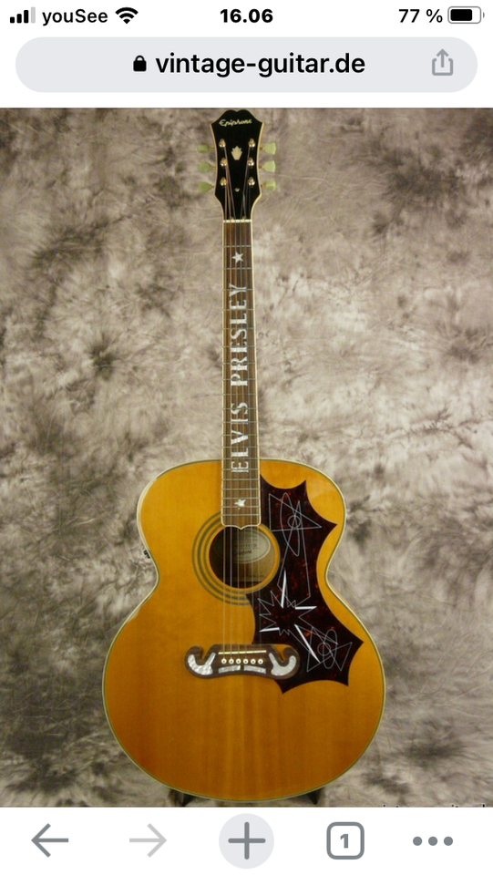 Western guitar fretboard, Elvis