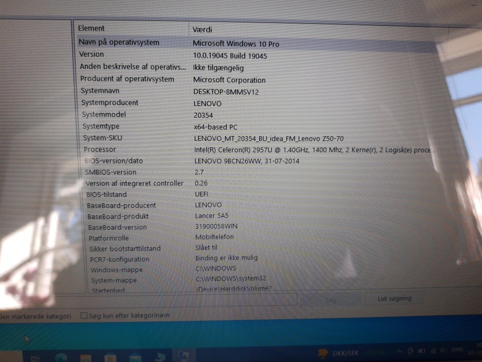 Lenovo Z50, intel GHz, 8 GB ram